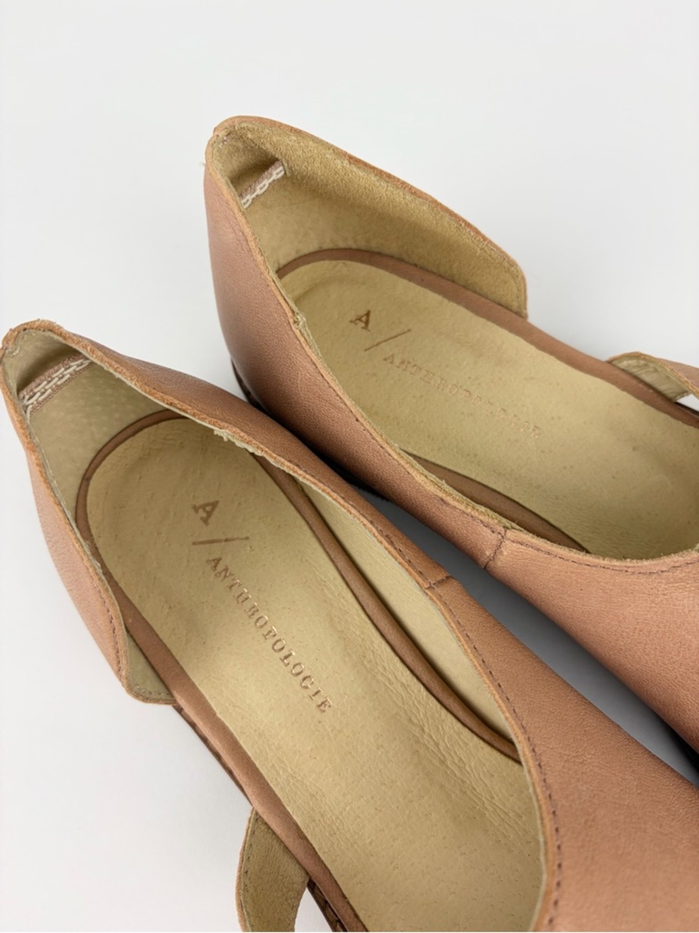Anthropologie Sasha Pink Leather Cutout Do’orsay Mary Jane Ballet Flats 39 - Picture 5 of 12
